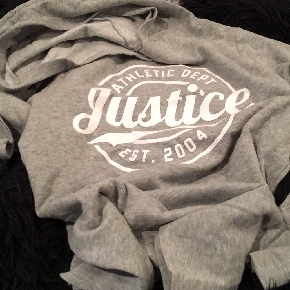 Girls Justice Grey Knit Hoody